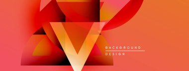 Soyut geometrik tasarım. Canlı turuncu, kırmızı renkler dinamik kompozisyon oluşturur. Çeşitli projeler için modern arkaplan.