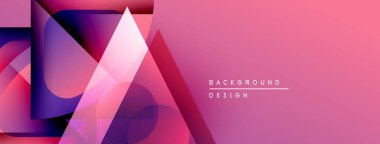 Soyut geometrik şekiller örtüşüyor, canlı pembe, mor renkler yaratıyor. Modern tasarım elementleri dijital sanat, arkaplan dokusu.