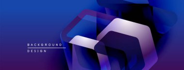 Soyut mavi tasarım, üst üste binen geometrik şekiller. Renkler derinlik yaratır, modern estetik. Mevcut en küçük metin.