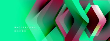 Soyut geometrik tasarım. Canlı renkler karışıyor, dinamik katmanlar yaratıyor. Modern estetik, arka planlar ve sunumlar için uygun..