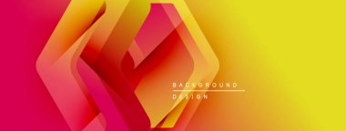 Soyut geometrik katmanlar canlı bir değişim etkisi yaratır. Kırmızı, sarı, modern tasarım elemanına dönüşür. Arkaplan dokusu görünür.