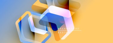 Soyut geometrik şekiller örtüşür, canlı bir gradyan arkaplan oluşturur. Yumuşak renkler harmanlanır, modern tasarım ögeleri önerilir.