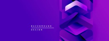 Soyut mor katmanlar dinamik arkaplan yaratır. Geometrik şekiller üst üste binerek modern tasarım elementini oluşturur. Metin arkaplan tasarımı okur.