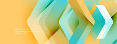 Soyut geometrik desen. Sıcak sarı karışımı serin turkuazın içine karıştırır. Üst üste binen kareler dinamik görsel doku yaratır. Modern tasarım ögesi.