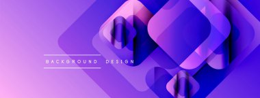 Soyut mor tasarım katmanlı kareler, gradyanlar içerir. Modern estetik, dijital arka planlar ve sunumlar için uygun. Minimalist stil.