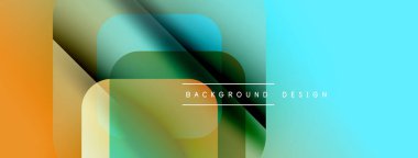 Soyut geometrik şekiller örtüşüyor, canlı renk eğimleri yaratıyor. Modern tasarım elementleri dijital sanat, akıcılık ve dinamizm öneriyor.