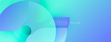 Soyut mavi arkaplan. Üst üste binen daireler dinamik görsel efekt yaratır. Minimalist metin arka plan tasarımı okur. Yumuşak gradyanlar modern estetik sunar.