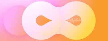 Soyut şekiller harmanlanır, yumuşak eğimler yaratır. Sıcak renkler tasarıma hakim, modern estetiği çağrıştırıyor. Minimalist kompozisyon.