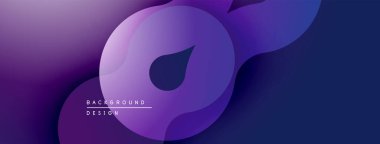 Soyut mor arkaplan. Üst üste binen şekiller dinamik görsel efekt yaratır. Dijital projeler için modern tasarım.