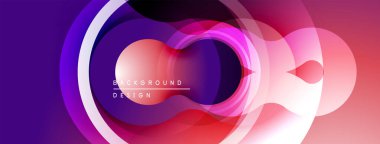 Soyut dairesel katmanlar, canlı renkler karışımı. Modern tasarım, pürüzsüz gradyanlar dinamik görsel efekt yaratır.