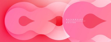Soyut pembe tasarım özellikleri üst üste binen yuvarlak şekiller. Yumuşak eğimler derinlik yaratır, modern estetik. Minimalist kompozisyon, canlı renkler.