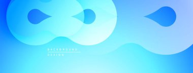 Soyut mavi arkaplan. Akışkan şekiller örtüşür, yumuşak eğimler yaratır. Dijital projeler için modern tasarım. Minimalist estetik.