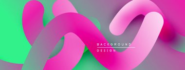 Soyut sıvı şekiller, canlı renklerin karışımı. Modern tasarım, pürüzsüz eğimler dinamik kompozisyon yaratır. Arkaplan özellikleri akan biçimler.