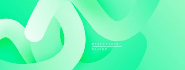 Soyut yeşil arkaplan. Pürüzsüz akış şekilleri dinamik görsel efektler yaratır. Işık eğimleri derinlik ekler, modern estetik.