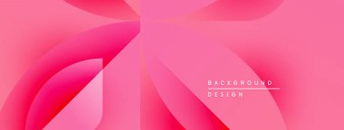 Soyut pembe arka plan. Üst üste binen şekiller dinamik görsel akış yaratır. Modern tasarım öğeleri zarafet ve sadelik önerir..
