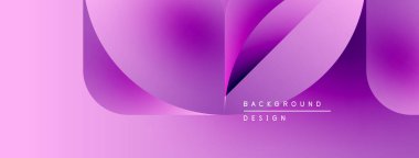 Soyut mor gradyanlar akıcı şekiller oluşturur. Metin, arkaplan tasarımını basit yazı tipiyle okur. Modern, canlı görsel kompozisyon.