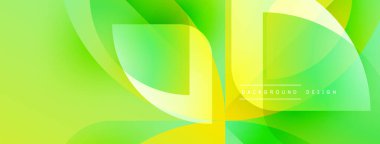 Soyut, enerjik bir arkaplan. Pürüzsüz akış şekilleri, gradyanlar dinamik görsel efektler yaratır. Sarı, yeşil renkler kompozisyona hakim..