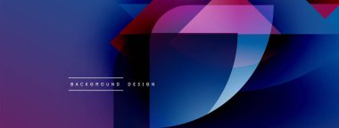 Soyut akışkan şekiller, canlı maviler, morlar, kırmızılar modern arkaplan tasarımı yaratır. Minimum metin mevcut, parlak estetik.