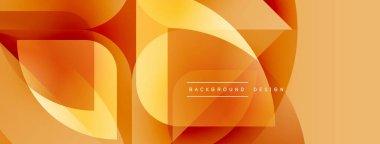 Soyut turuncu tasarım. Geometrik şekiller, dinamik görsel efekt oluşturur. Sıcak tonlar kompozisyona hakim. Modern biçim.