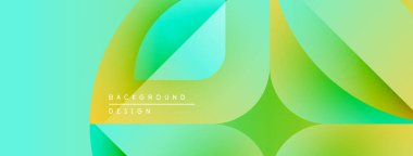 Soyut sıvı şekiller harmanlanır, canlı yeşil, sarı renkler yaratır. Modern tasarım enerjiyi, hareketi, tazeliği çağrıştırıyor. Arkaplanda metin ögeleri.