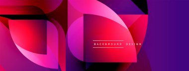 Soyut geometrik şekiller, canlı mor renkler, mor renkler. Arka planlar, afişler, sunumlar için modern tasarım unsuru. Temiz, dinamik bileşim.