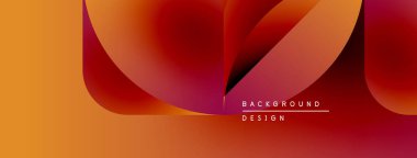 Soyut gradyan şekiller örtüşüyor, sıcak renk akışı yaratıyor. Metin, arkaplan tasarımını basit yazı tipiyle okur. Modern görsel sunum.
