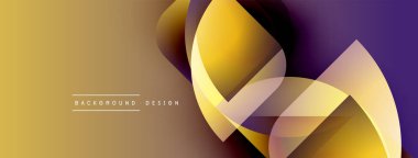 Soyut akışkan şekiller, altın renkler mora karışıyor. Modern tasarım hareketi, enerjiyi, görsel cazibeyi öneriyor. Arkaplan ögeleri dinamik bileşim oluşturur.
