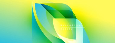 Soyut canlı arkaplan katmanlı yaprak şekilleri. Renkler sarı, yeşil ve turkuaz karışımı. Dinamik görsel efekt yaratıyor. Metin arkaplan tasarımı okur.