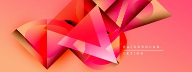 Soyut geometrik şekiller, canlı pembeler, portakallar dinamik arkaplan oluşturur. Metin arka plan tasarımı okur. Modern, şık görsel kompozisyon.