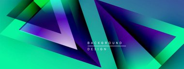 Soyut geometrik şekiller örtüşüyor, canlı deniz mavisi ve mor renkler yaratıyor. Modern tasarım elementleri dinamik görsel deneyim önerir.