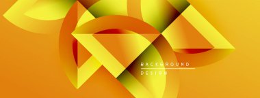 Soyut geometrik şekiller, canlı turuncu, sarı renkler. Modern tasarım, dinamik kompozisyon, pürüzsüz gradyanlar görsel ilgi yaratır.