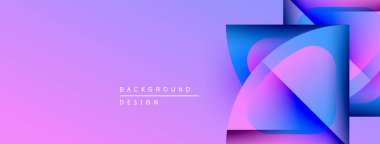 Soyut geometrik şekiller örtüşüyor, canlı mor ve mavi renkler yaratıyor. Modern tasarım elementleri dijital sanat, arkaplan dokusu.