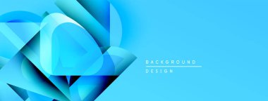 Soyut mavi şekiller örtüşüyor ve dinamik bir zemin oluşturuyor. Gradyan gölgeler modern görsel cazibe sunar. Tasarım ögeleri hareket, derinlik önerir.