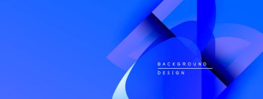 Soyut mavi tasarım akışkan şekiller, gradyanlar içerir. Metin arka plan tasarımı okur. Modern estetik, canlı renkler sunar.
