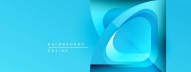 Soyut mavi tasarım. Katmanlı şekiller dinamik görsel efektler yaratır. Çeşitli projeler için modern arkaplan.