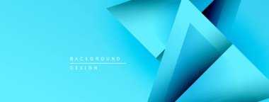 Soyut geometrik şekiller üst üste binerek katmanlı mavi gradyanlar oluşturur. Modern tasarım derinliği, dokuyu ve görsel ilgiyi çağrıştırıyor. Minimalist estetik.