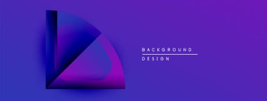 Soyut gradyan tasarımı. Mor renkler kompozisyona hakim. Modern estetik, temiz çizgiler, basit geometri. Metin arkaplan tasarımı okur.