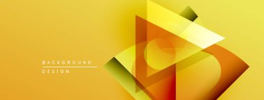 Soyut geometrik tasarım. Sarı gradyanlar üçgen şekiller oluşturur, modern estetik. Minimalist kompozisyon, canlı renkler.