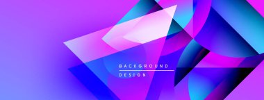 Soyut mor tasarım geometrik şekiller, gradyanlar içerir. Modern arka plan dijital projeler ve sunumlar için idealdir. Canlı renkler kompozisyona hakim.