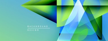 Soyut geometrik şekiller canlı mavileri, yeşillikleri harmanlarlar. Modern tasarım katmanlı üçgenler, gradyanlar içerir. Temiz estetik, uygun arka planlar..