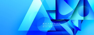 Soyut mavi tasarım. Geometrik şekiller örtüşür, dinamik görsel efekt yaratır. Çeşitli projeler için modern, canlı bir arkaplan.