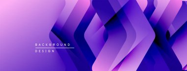 Soyut mor katmanlar dinamik arkaplan yaratır. Geometrik şekiller üst üste binerek modern tasarımı oluşturur. Gradyan renkler derinlik ve doku ekler.