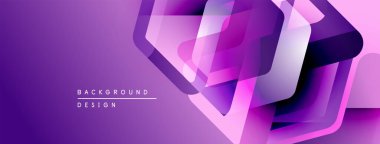 Soyut mor tasarım katmanlı geometrik şekiller içerir. Gradyan renkler dinamik görsel efekt yaratır. Dijital projeler için modern arkaplan.