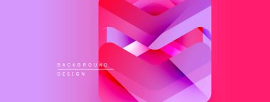 Soyut gradyan şekiller dinamik görsel efekt yaratır. Pembe, mor renkler kompozisyona hakim. Metin arka plan tasarımı okur. Modern estetik.