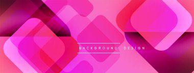 Soyut pembe arkaplan özellikleri üst üste binen kareler, dikdörtgenler. Renkler modern görsel efekt yaratır. Metin arkaplan tasarımı okur.