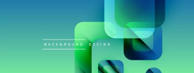 Soyut geometrik şekiller örtüşür, canlı bir gradyan arkaplan oluşturur. Metin arka plan tasarımı okur. Modern, temiz estetik.