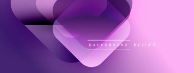 Soyut mor, pembe renkler dinamik katmanlar oluşturur. Modern tasarım akışkan şekiller, metin örtüsü. Minimalist estetik.
