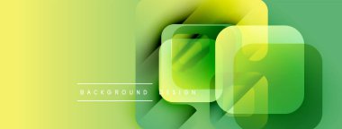 Soyut geometrik şekiller, canlı yeşil, sarı gradyanlar. Arka planlar ve sunumlar için modern tasarım öğesi. Temiz, basit estetik..
