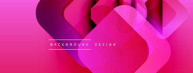 Soyut pembe arka plan. Üst üste binen şekiller dinamik görsel efekt yaratır. Sancaklar ve sunumlar için modern tasarım uygun.