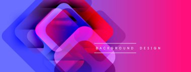 Soyut geometrik şekiller örtüşür, canlı bir değişim etkisi yaratır. Pembe, modern tasarım öğesine mavi geçişler.